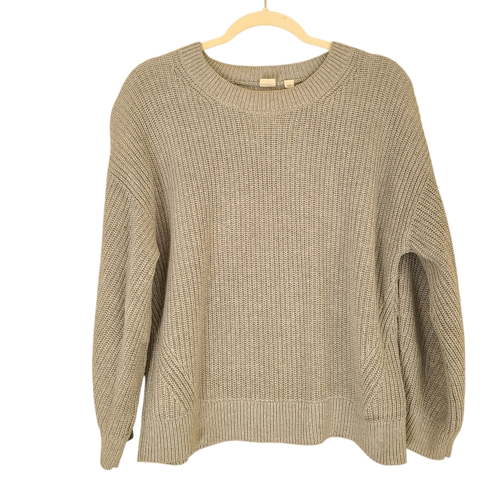 gap crewneck ribbed sweater grey size L - Picture 3 of 5